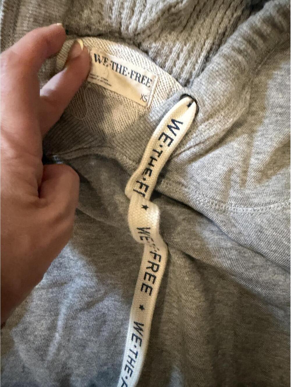 We the free free people gray longline oversized hooded sweatshirt XS - Picture 5 of 5